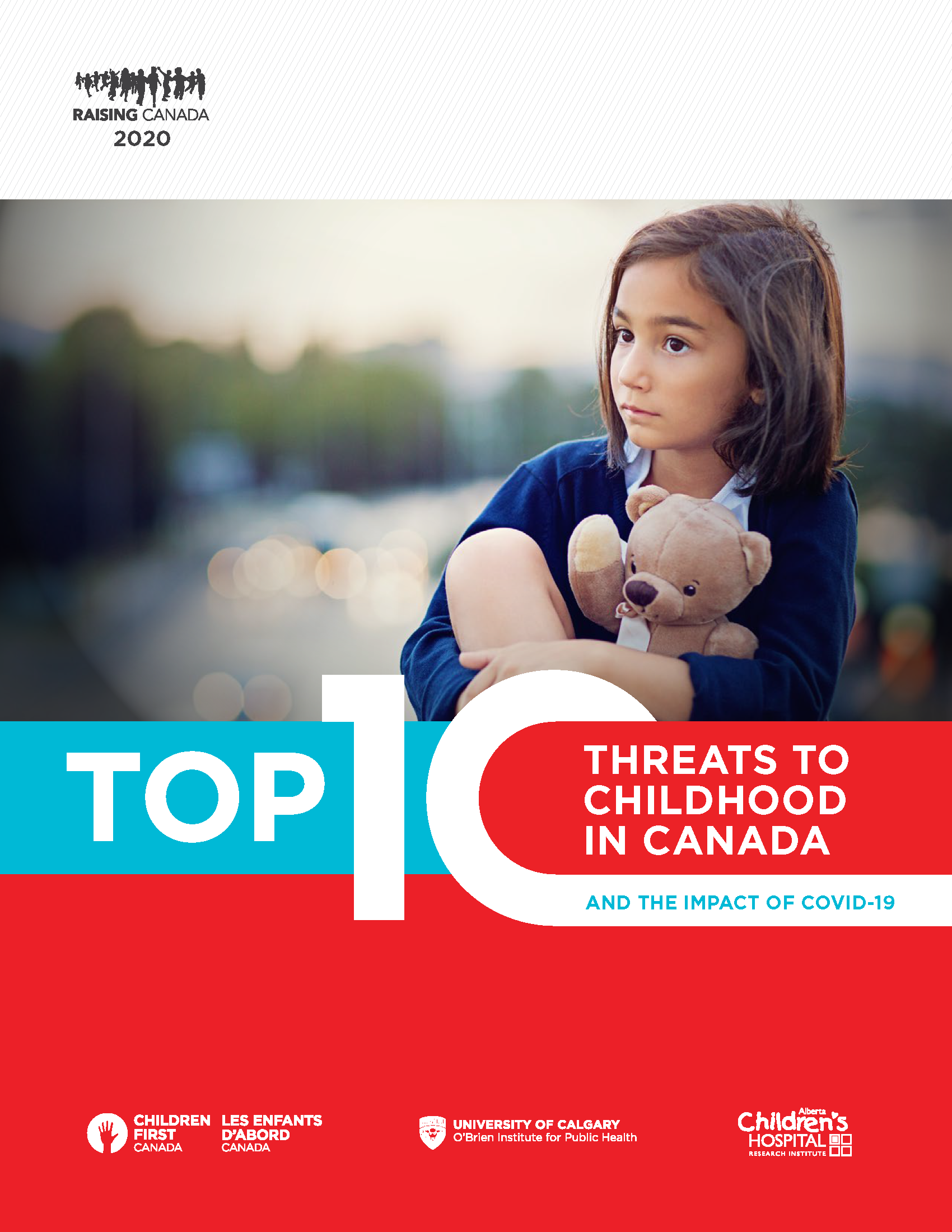 Cover of Raising Canada 2020. Links to a PDF on Children First Canada's website.
